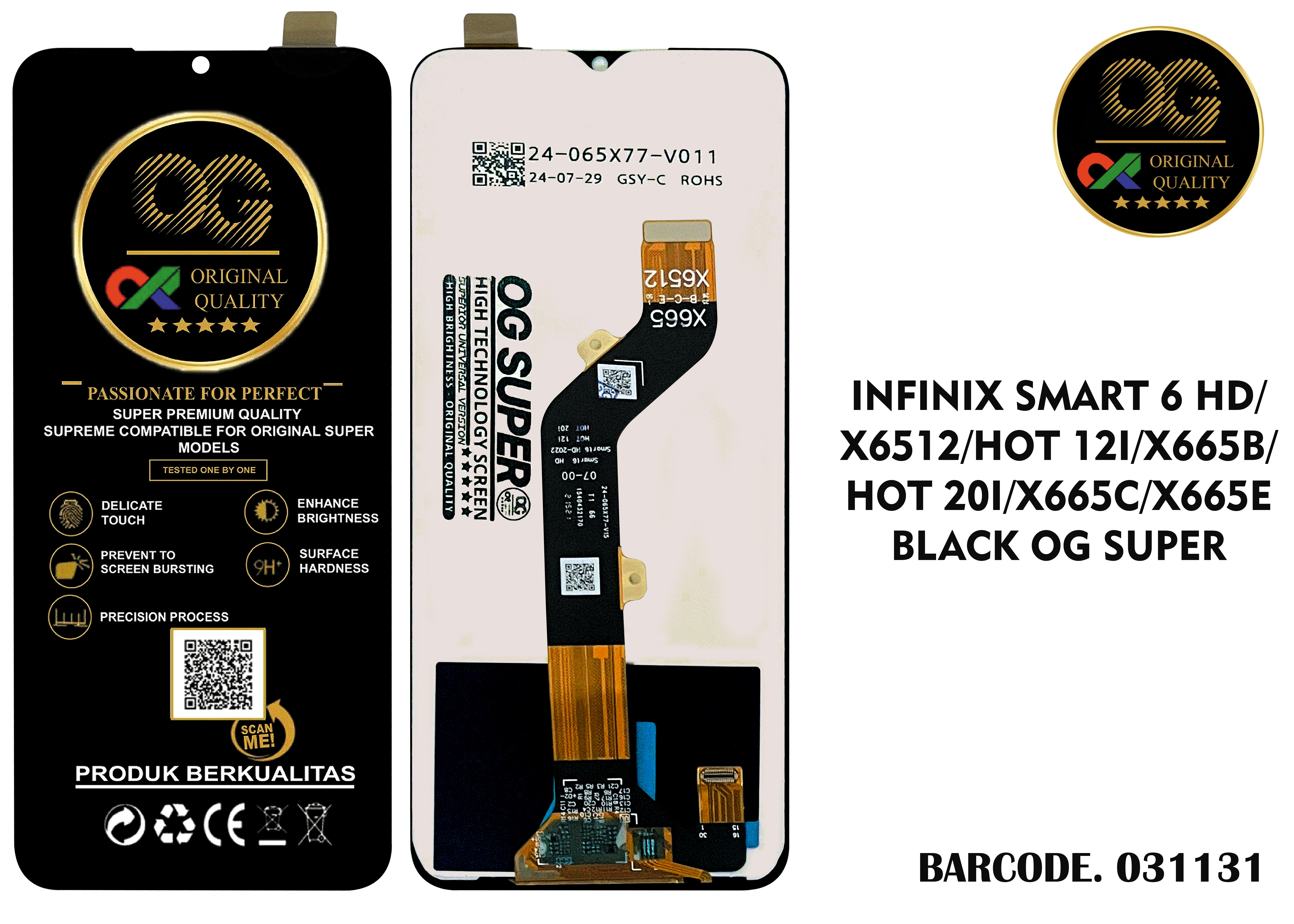 LCD Infinix Smart 6 Hd Hot 12I Hot 20I X6512 X665 X665B X655C OG Super