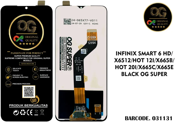 LCD Infinix Smart 6 Hd Hot 12I Hot 20I X6512 X665 X665B X655C OG Super