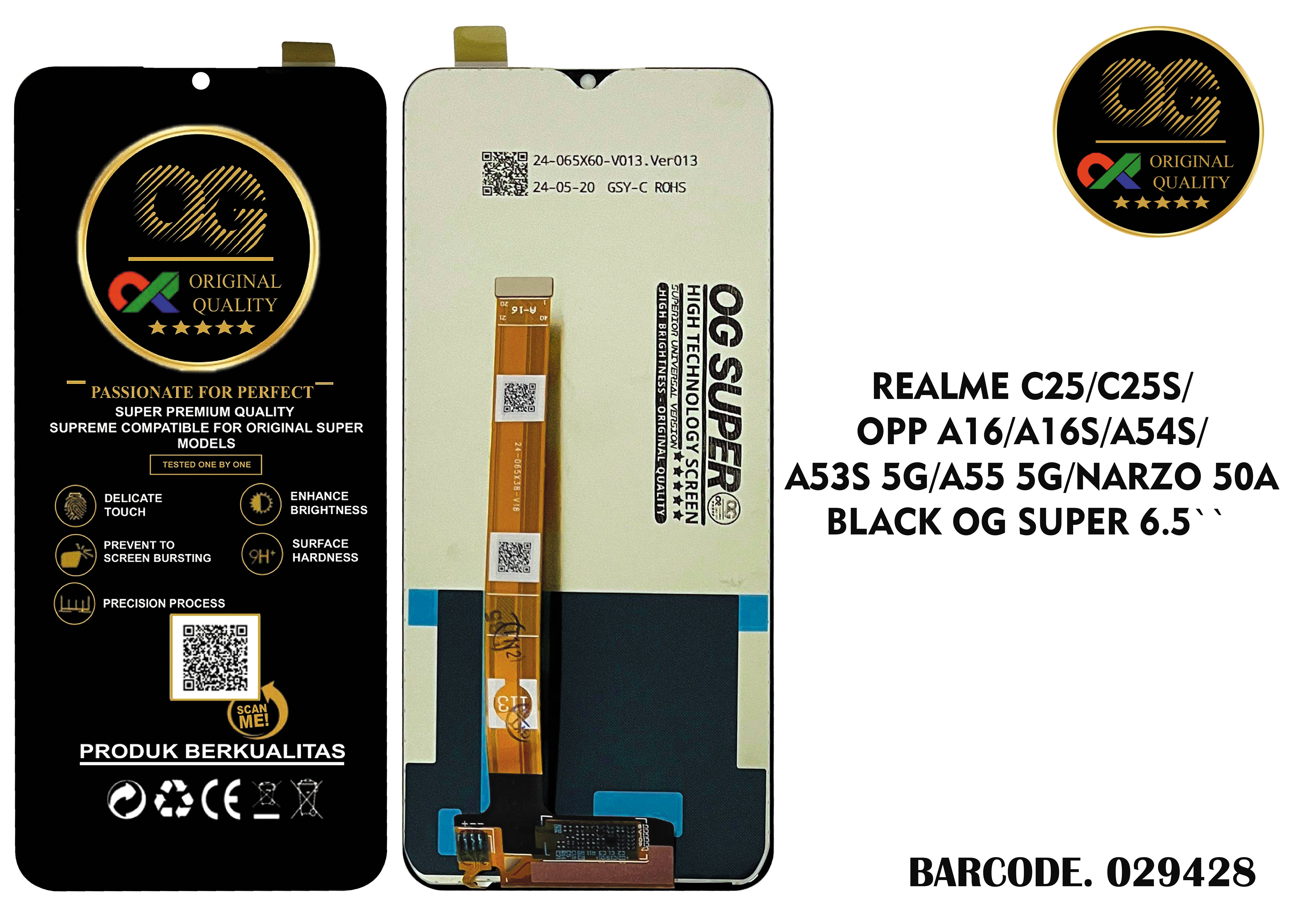 LCD Oppo A16 A15 A16S A54S C25 C25S Narzo 50A OG Super