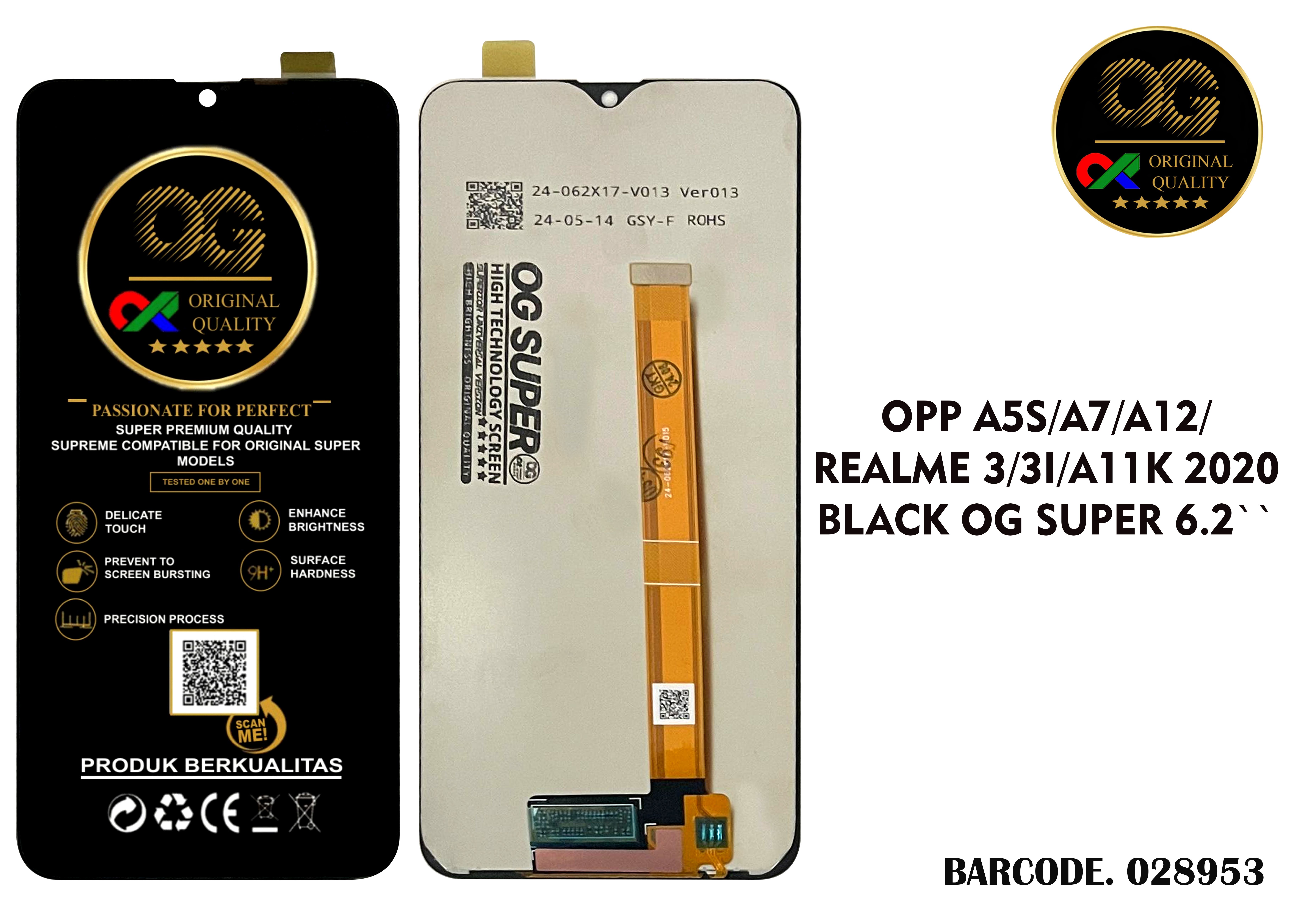 LCD Oppo A5S A7 A12 Realme 3 A11K OG Super