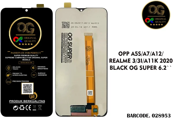 LCD Oppo A5S A7 A12 Realme 3 A11K OG Super