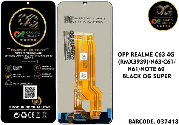 LCD Realme C63 4G / C61 / C65S / N63 / N65 / Nt 60 ( 2 Flexi ) OG Super