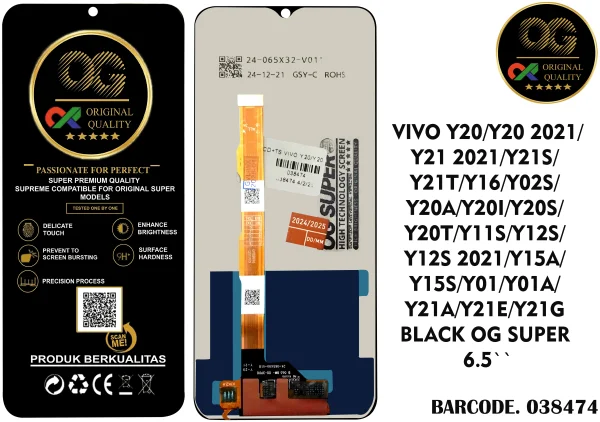 LCD Vivo Y20 / Y20I / Y20S / Y12S / Y15S / Y01 OG Super